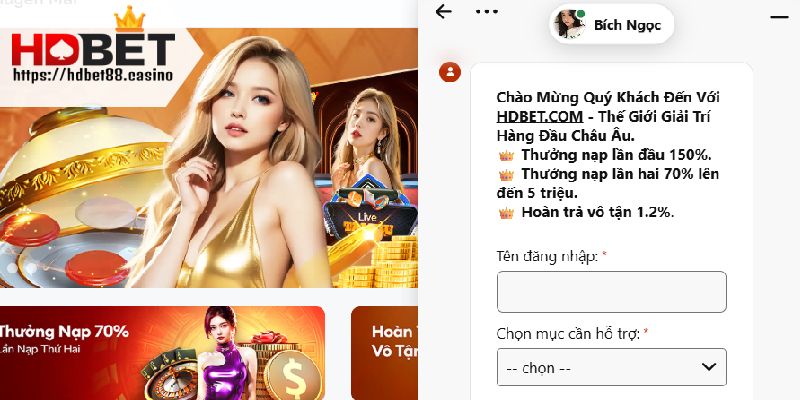 Liên hệ HDBET nếu không thể vào tài khoản cá cược