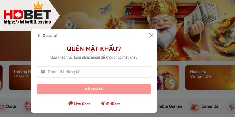 Quên mật khẩu hãy sử dụng tính năng quên pass để lấy lại acc
