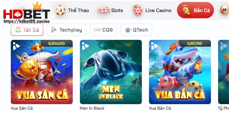 Sảnh bắn cá HDBET nhiều trò chơi gameplay thú vị